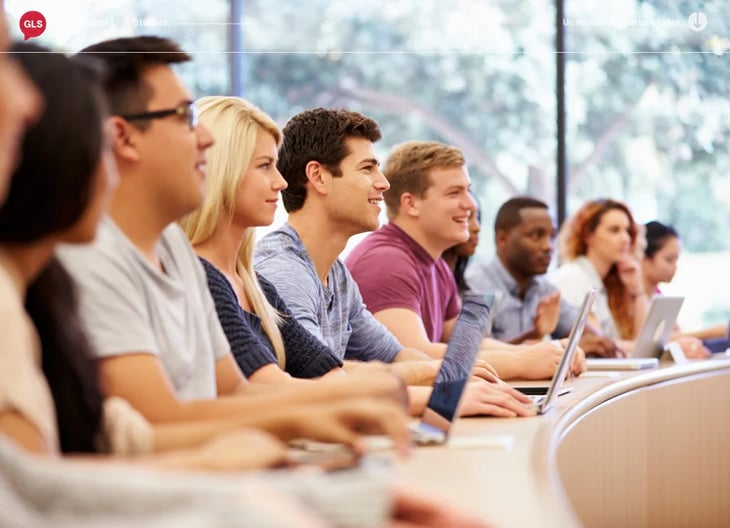 Large group of mature students